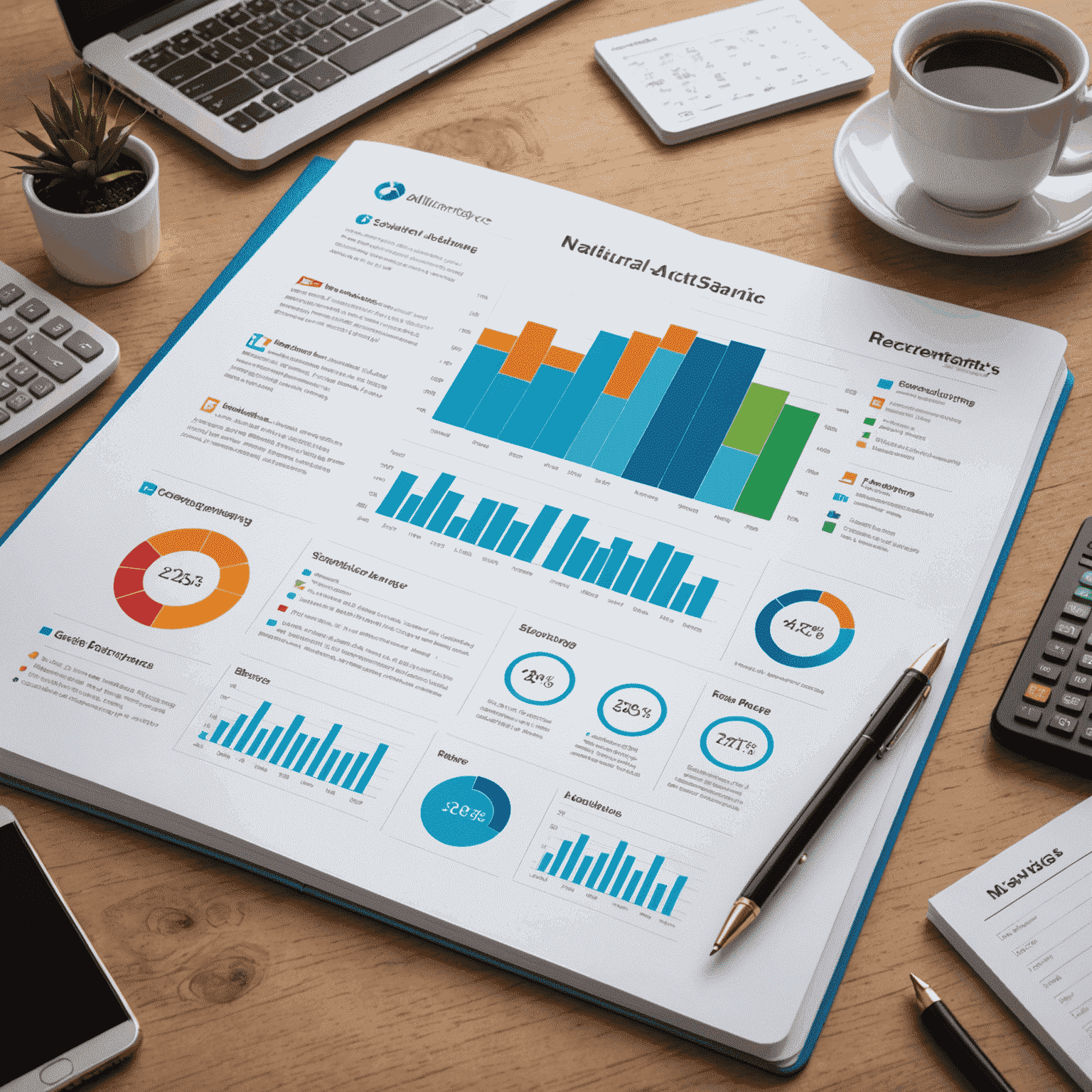 A visual representation of Alliant's competitive advantage, showing graphs, charts, and icons representing better rates and superior service